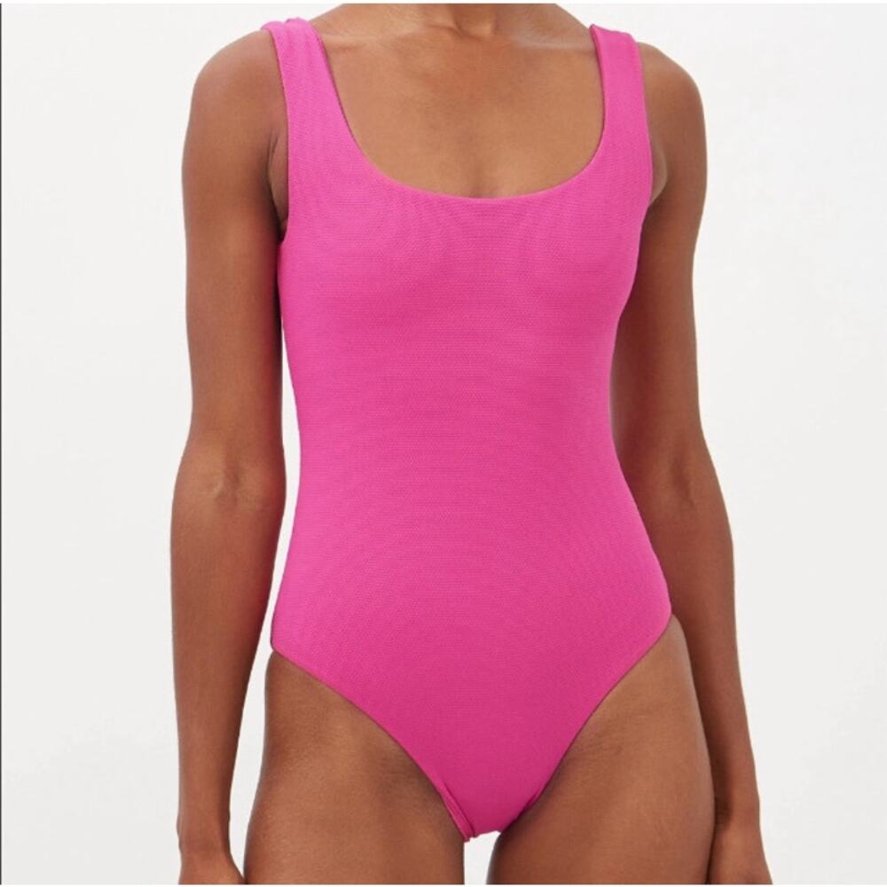 Cossie + Co UPF50 Poppy Waffle Honeycomb Scoop Blush Pink Flamingo Swimsuit 4